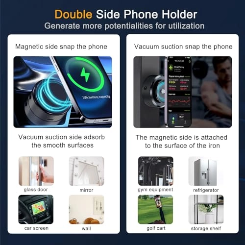 15W Car Electric Suction Cup Magnetic Wireless Charger Phone Holder