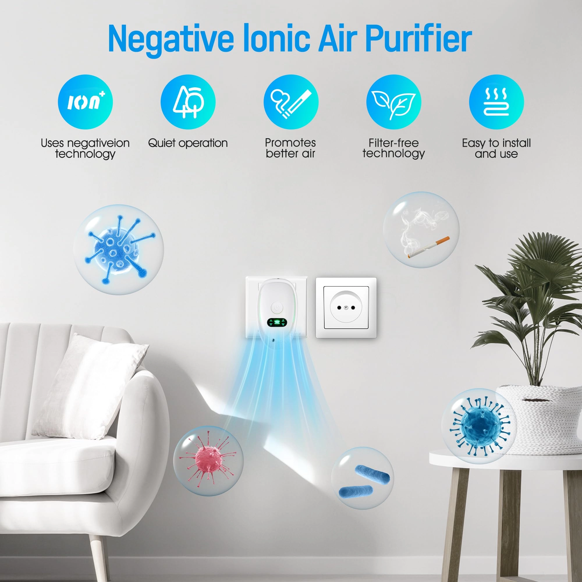 Air Ionizers - 4-Pack Negative Ion Plug-in