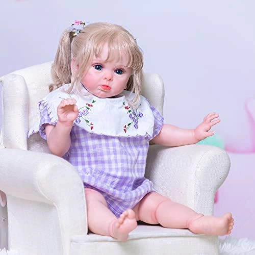 Adelaide Reborn Baby Doll - 60 cm Silicone Vinyl Brown Eyes