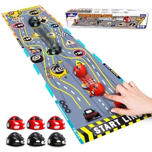 Striker Board Game - Finger Flick Play Mat 6 Car Striker