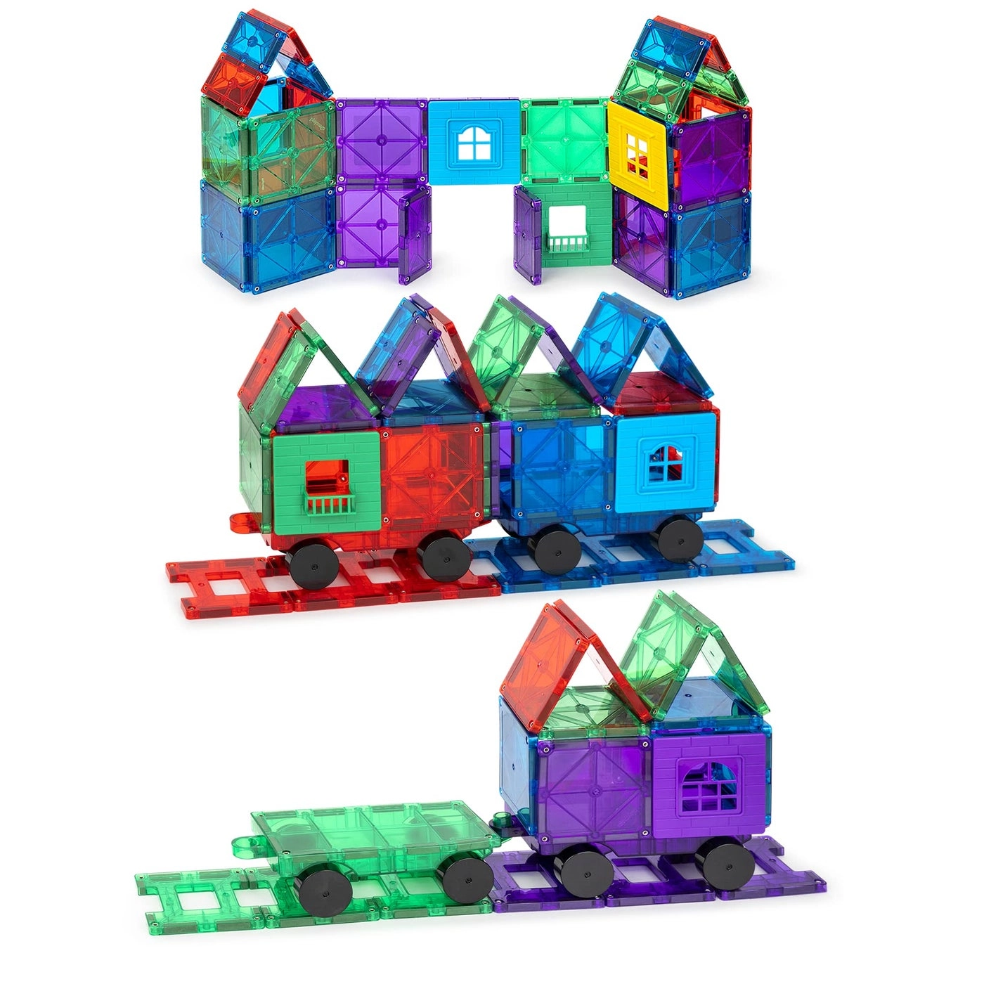 Playmags Magnetic Tiles Train Set