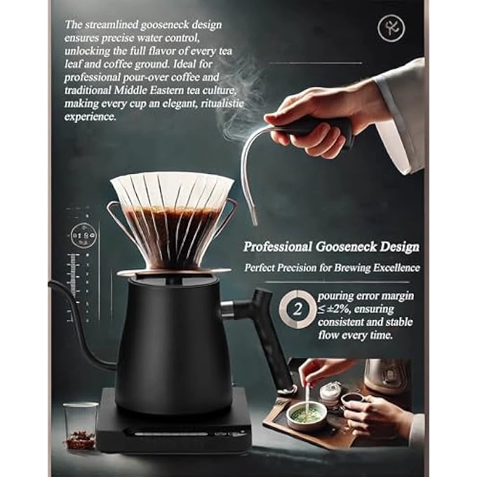 Smart Electric Temperature Control Gooseneck Kettle