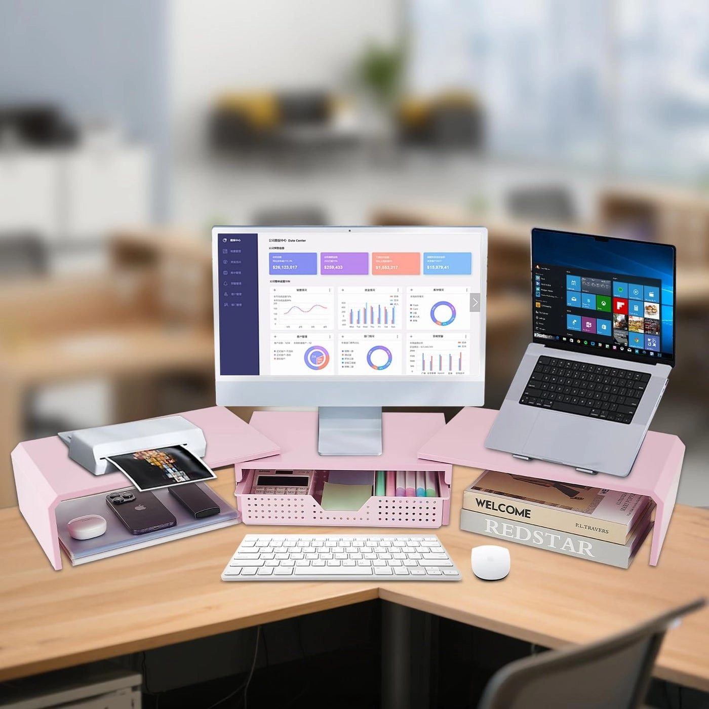 Dual Monitor Stand Riser