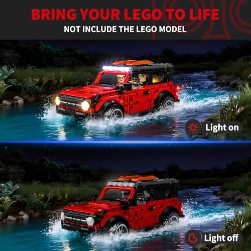 Light for Lego Ford Bronco Offroader - red LED light kit