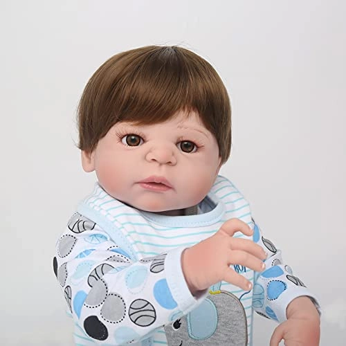 Reborn Baby Doll - 22 Inch Vinyl Brown Eyes