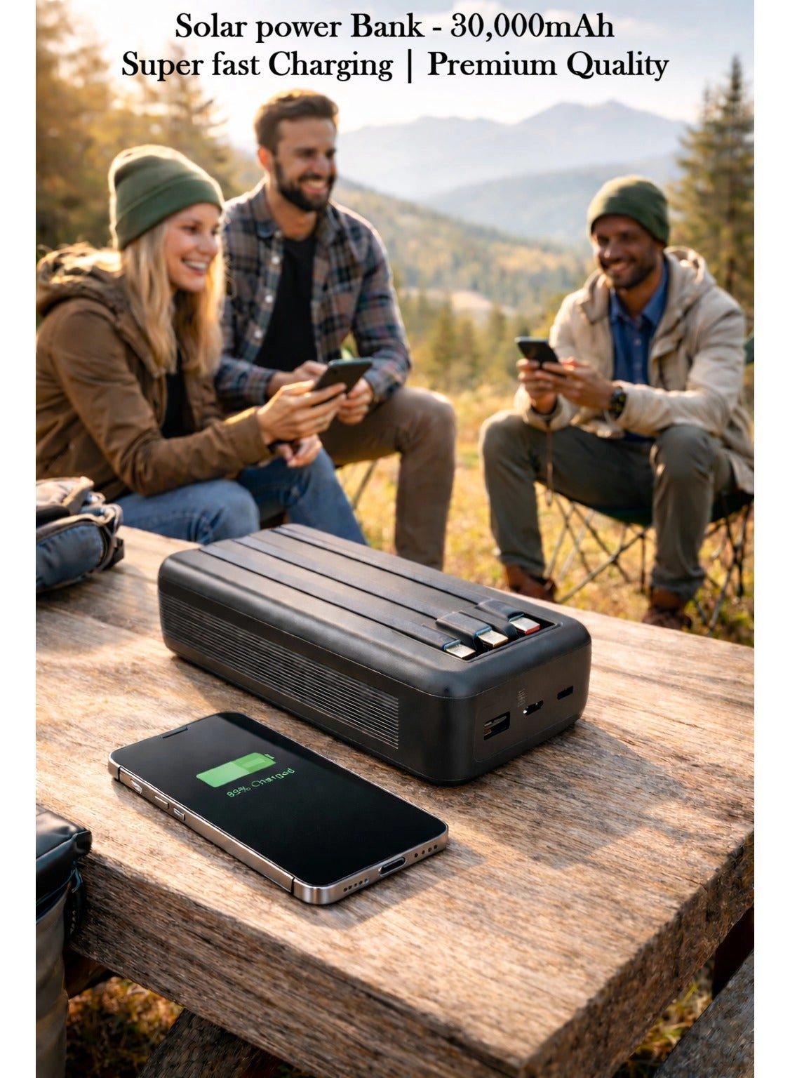 Solar Power Bank - 30000mAh 22.5W Fast Charging