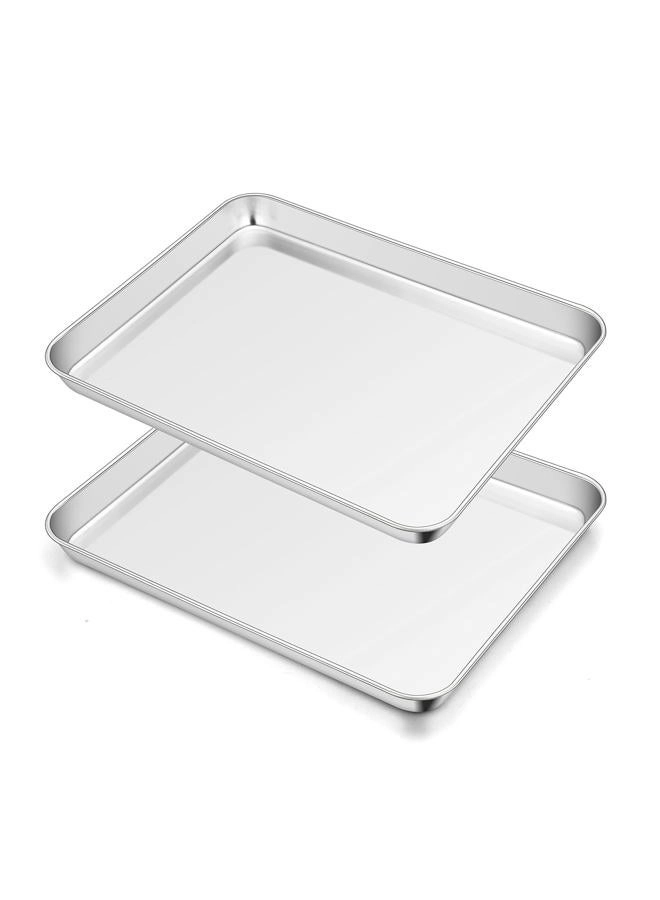 TeamFar Toaster Oven Pan - Stainless Steel 12.5''x 9.5''x1'' Set of 2