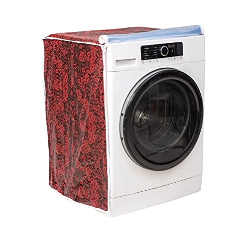 Front Load Washing Machine Cover - Red Flower 60cmsX63cmsX81cms