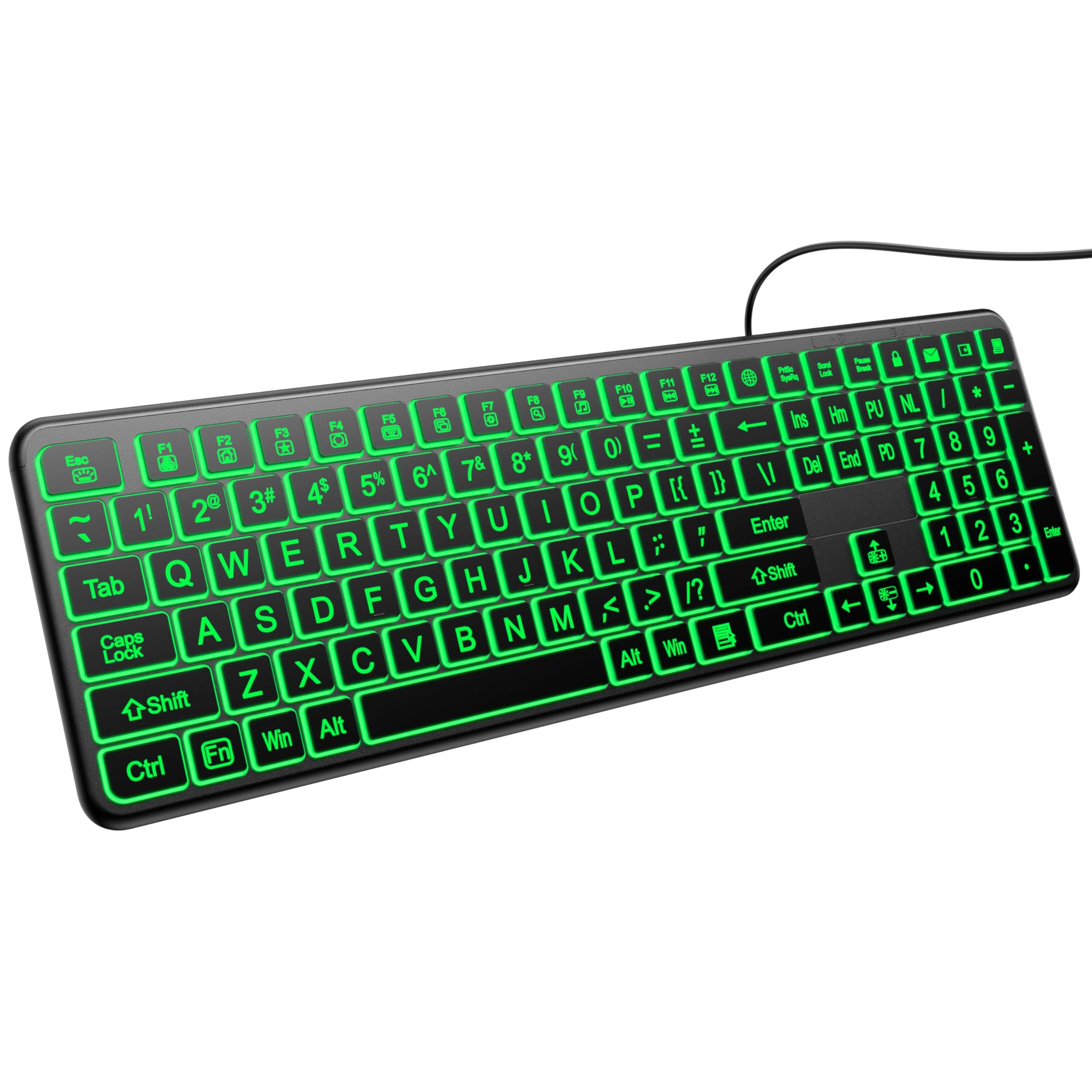Shenzhenshi Mingdunwangluokejiyouxiangongsi Large Print Light Up Keyboard - Wired
