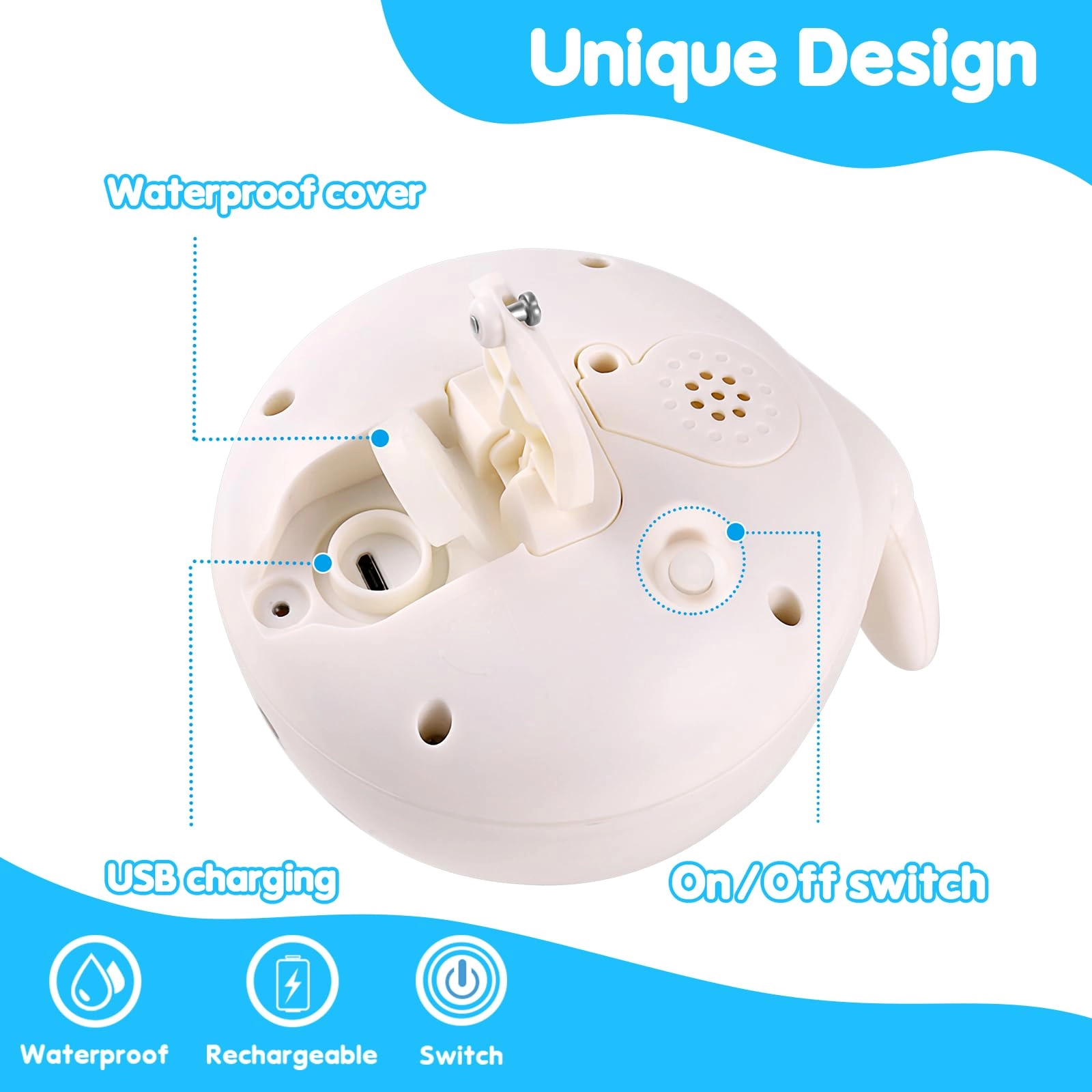 Whale Bath Toy - Light Up Rechargeable Sprinkler