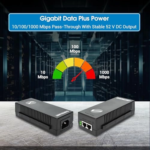 Gigabit Ultra PoE+ Injector - 48 Volts 60 watts One RJ45