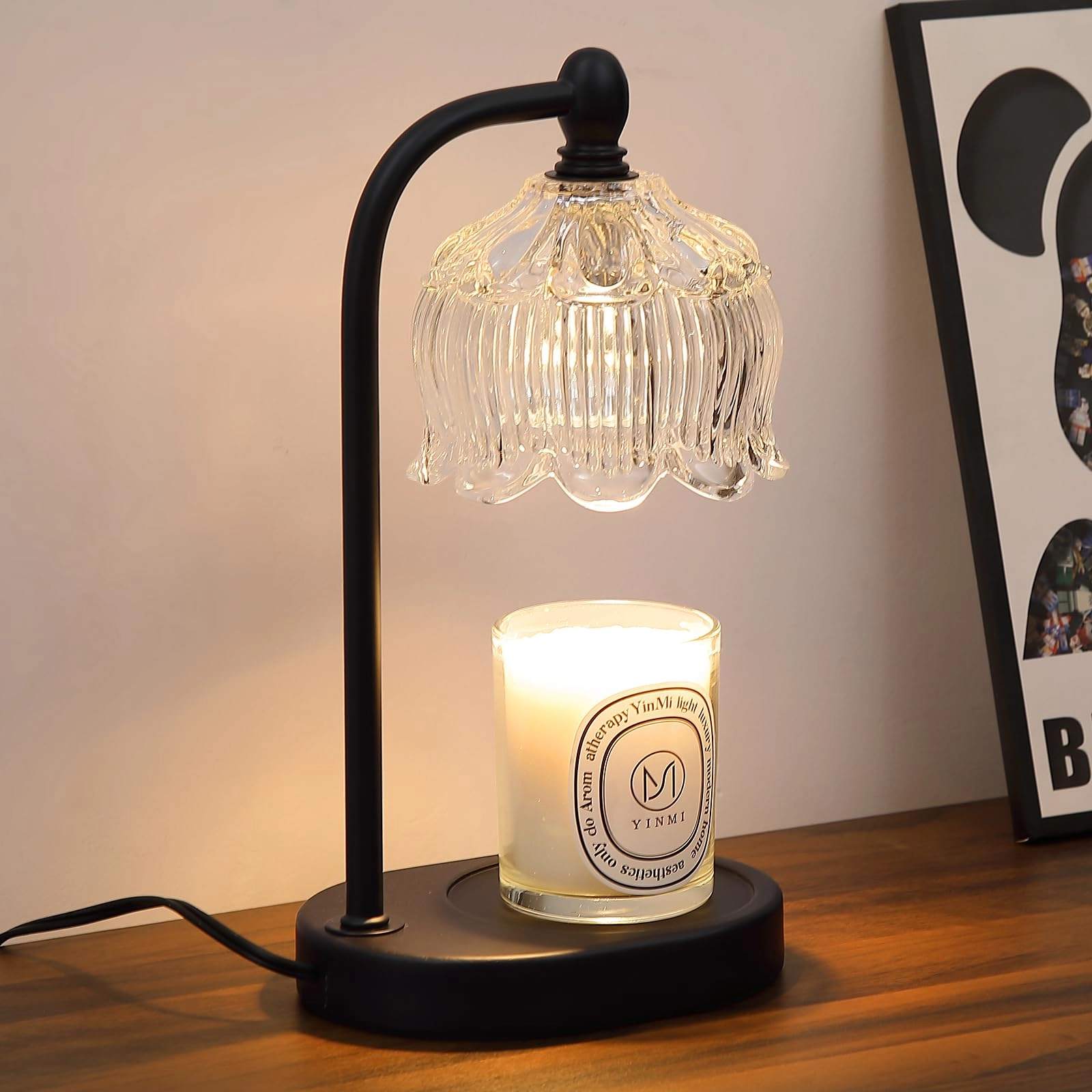 MEIXI T6010 - Black Candle Warmer Lamp with Timer and Dimmer, 2 Bulbs