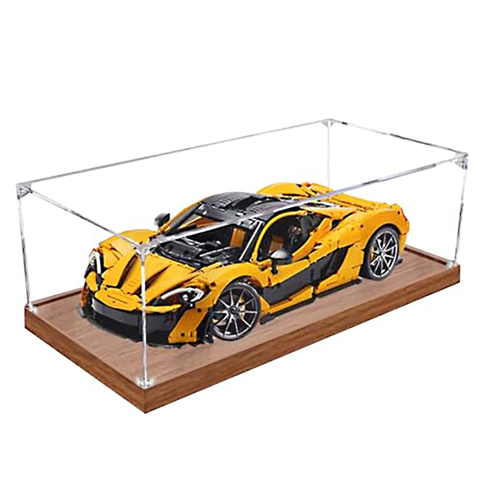 China Acrylic Display Case - 62X30X20 cm Wood Grain Base 3mm
