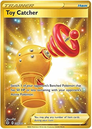 Pokémon 233/203 Gold Secret Rare Pokemon Card - 1pcs English + Toploader