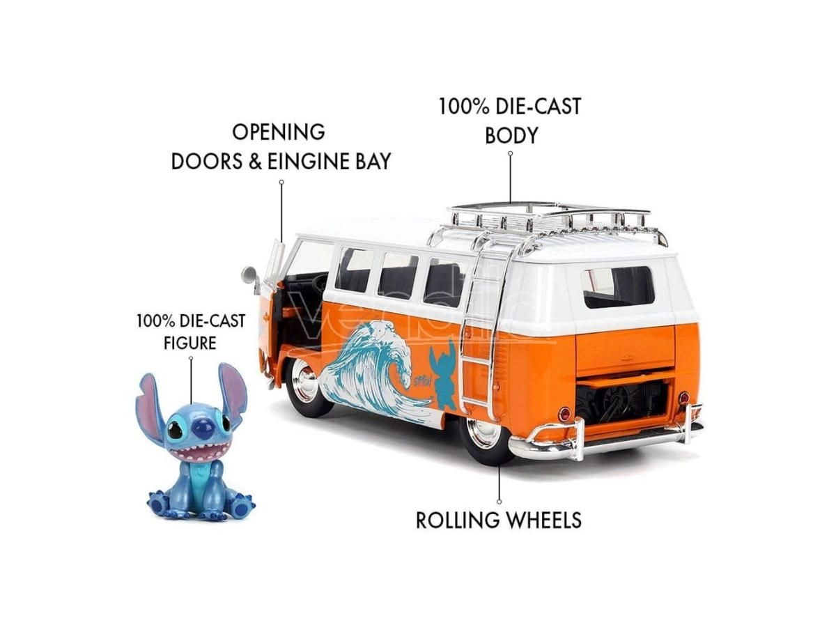 Lilo And Stitch 1961 Volkswagen Bus with Stitch Figure - 1:24