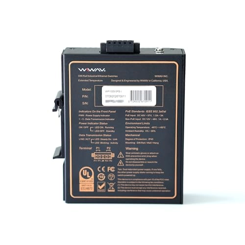 WP1005-5FE-I - 57 Volts 5 ports IEEE 802.3/802.3u/802.3x 10/100Mbps