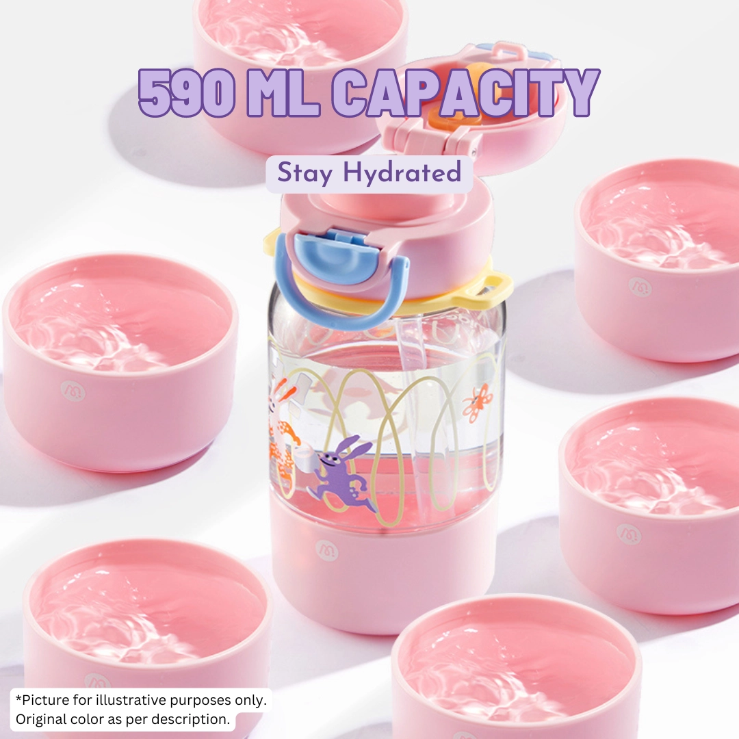Pink Bunny Water Bottle - 590 ml