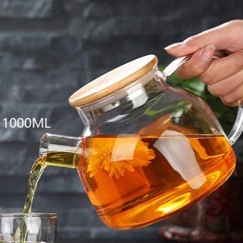 Glass Teapot - Stainless Steel Borosilicate Glass 1000 milliliter