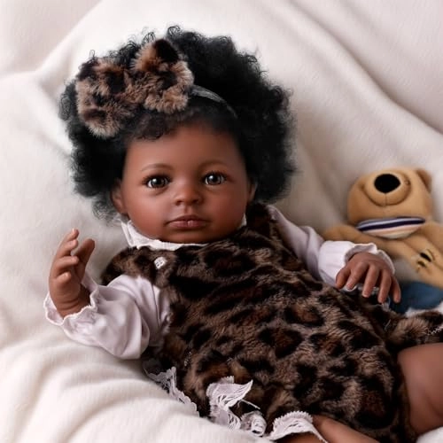 Reborn Baby Doll - 20 Inch Vinyl Cotton Black Ages 3+