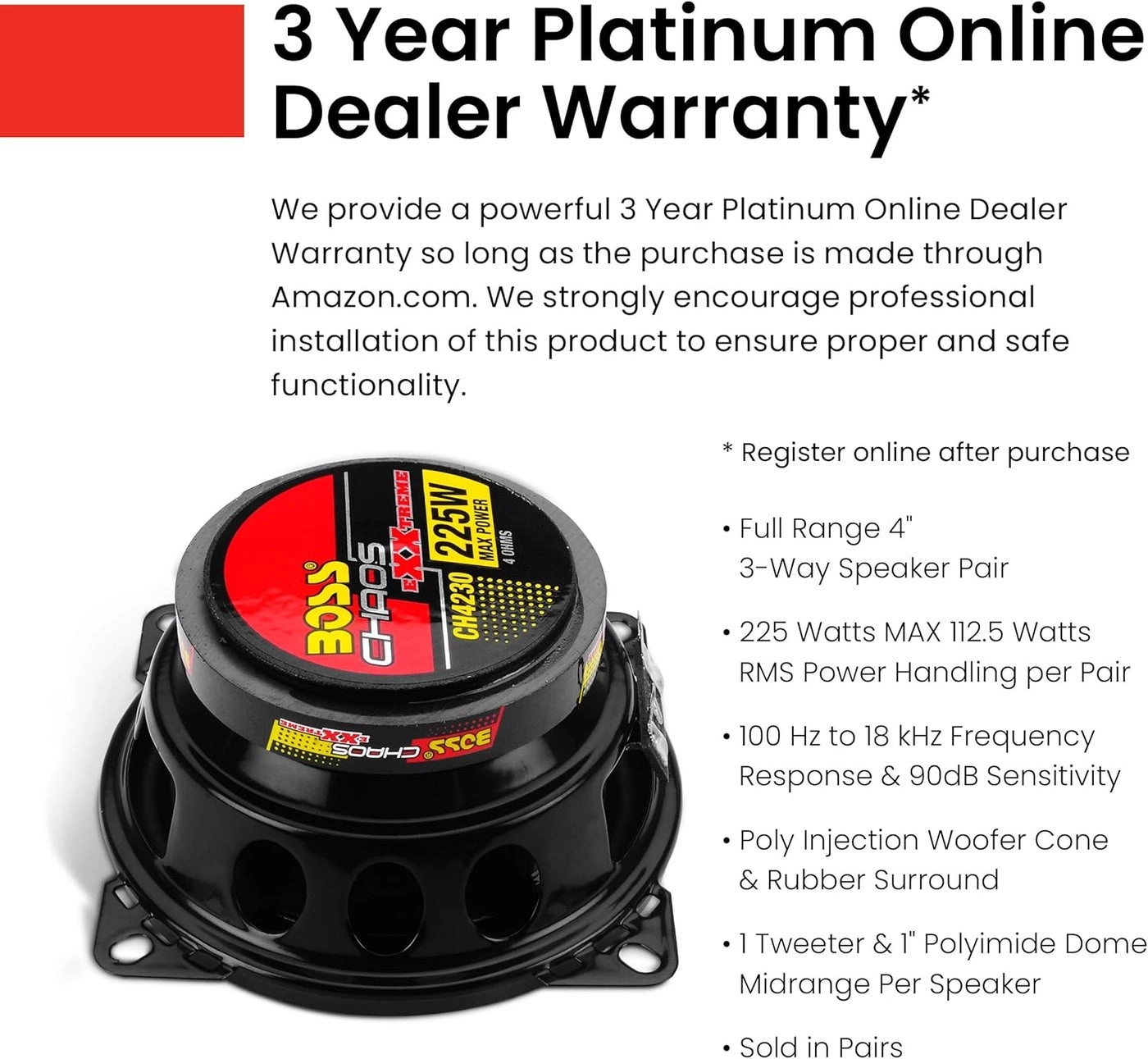 CH4230 - 4 x 10 inch Coaxial 3-way