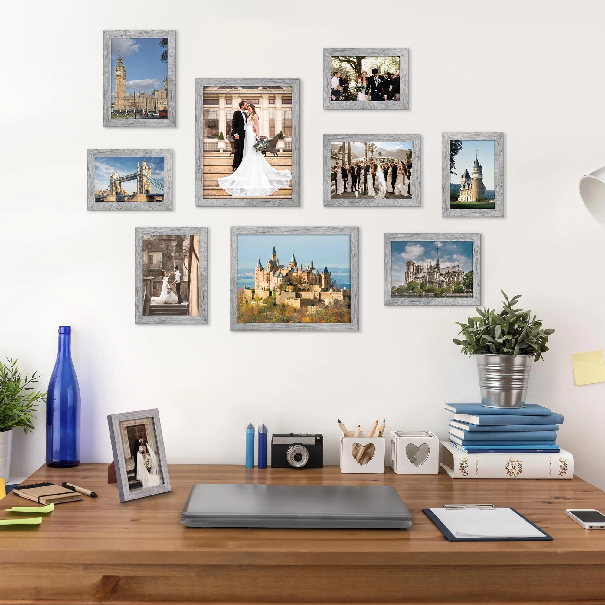 10 Pack Picture Frames - 8x10, 5x7, 4x6