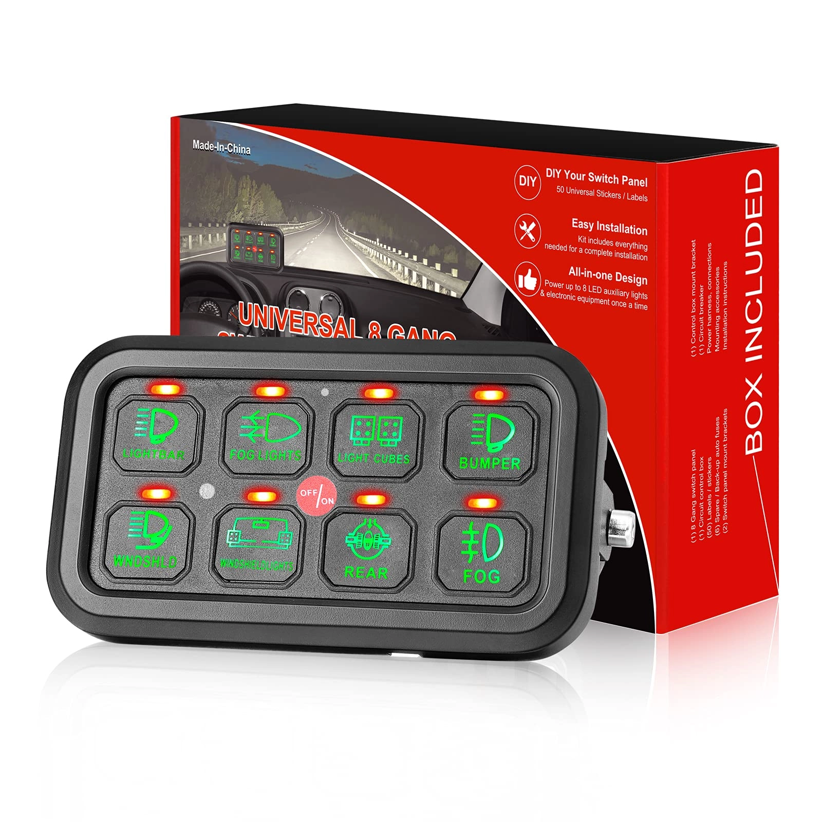 niking auto 8 Gang Switch Panel - IGBT 12-24V 60A