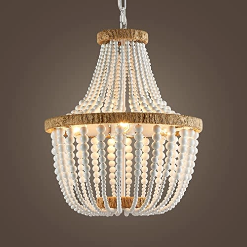 Farmhouse Wood Beaded Chandeliers