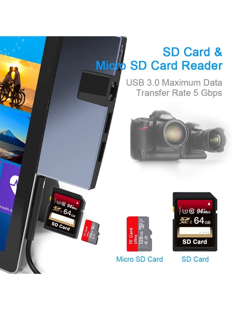 USB C Hub - USB C MacBook Pro/Air and Type C Windows Laptop