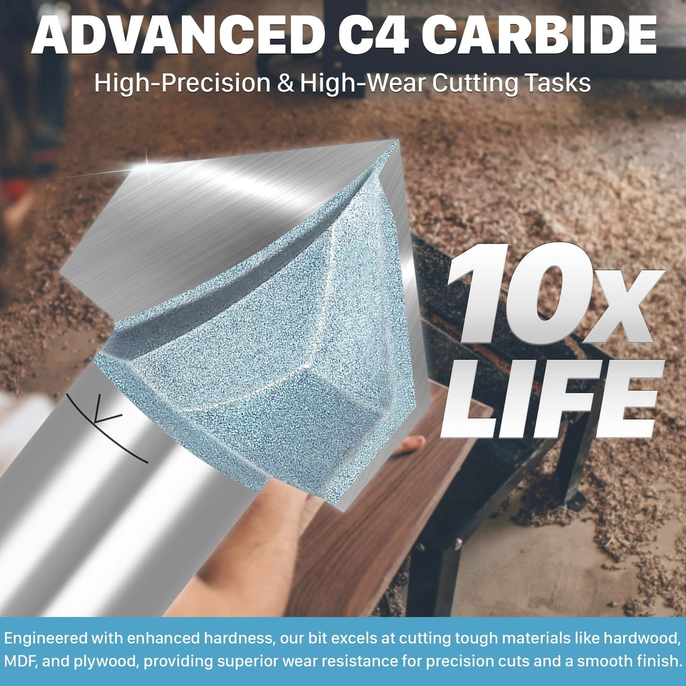 90-Degree V-Groove Router Bit - 1/2" 1/4"