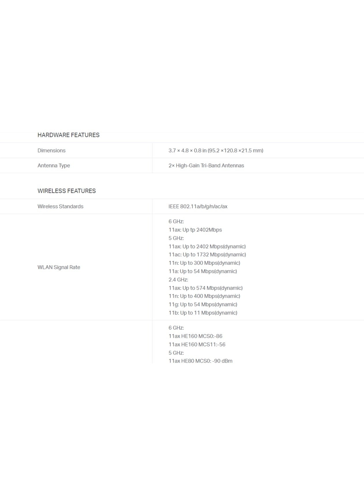 Archer TXE72E - Tri Band PCIe WiFi 6E