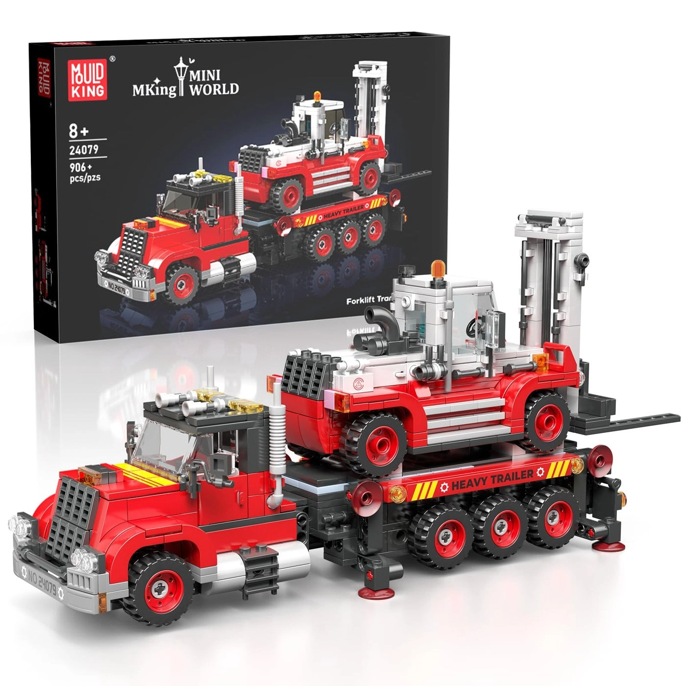 mould king Trailer Toy Building Block Semi Truck - 906 pcs