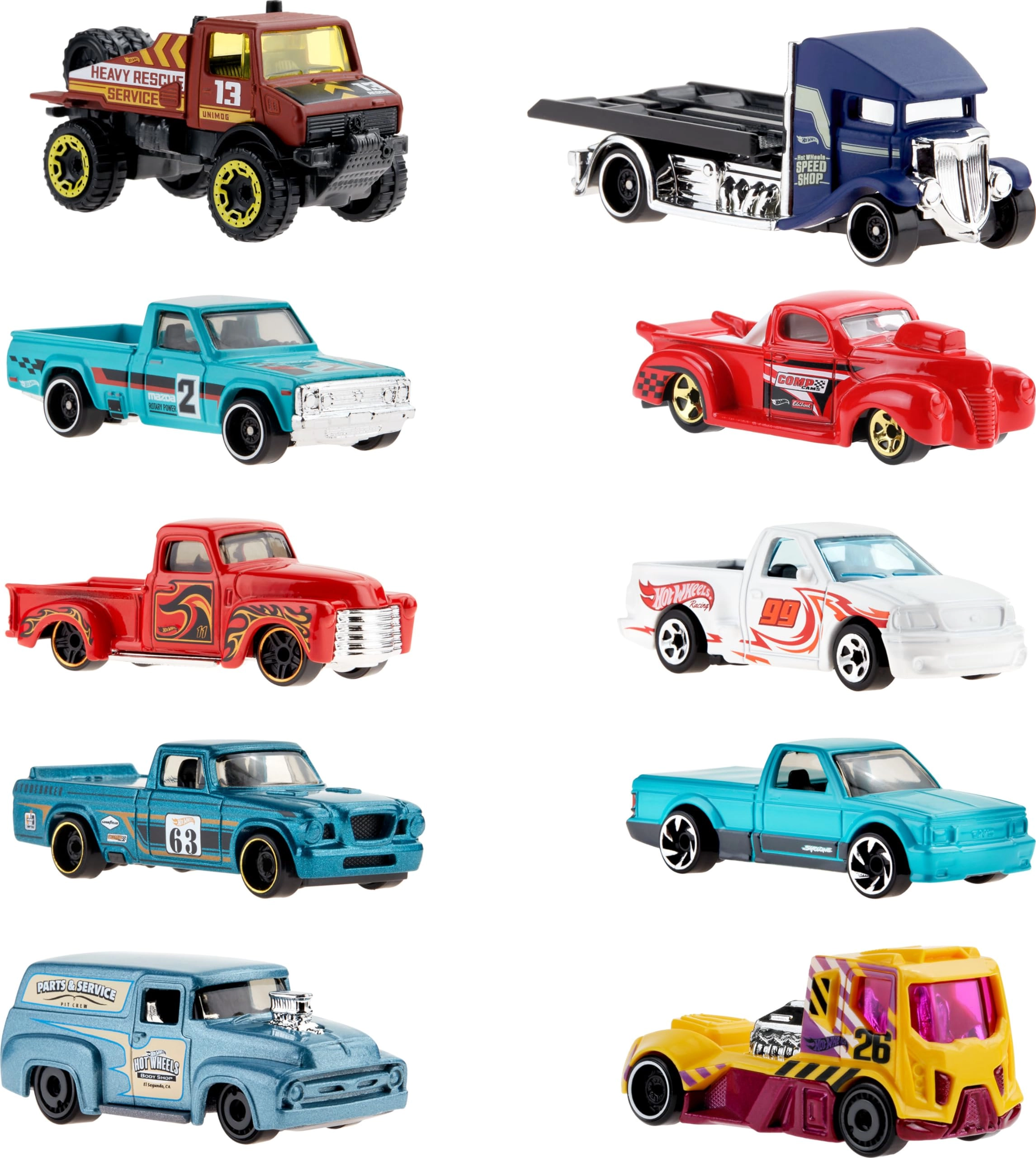 HW 10-Pack SEO Trucks - 1:64