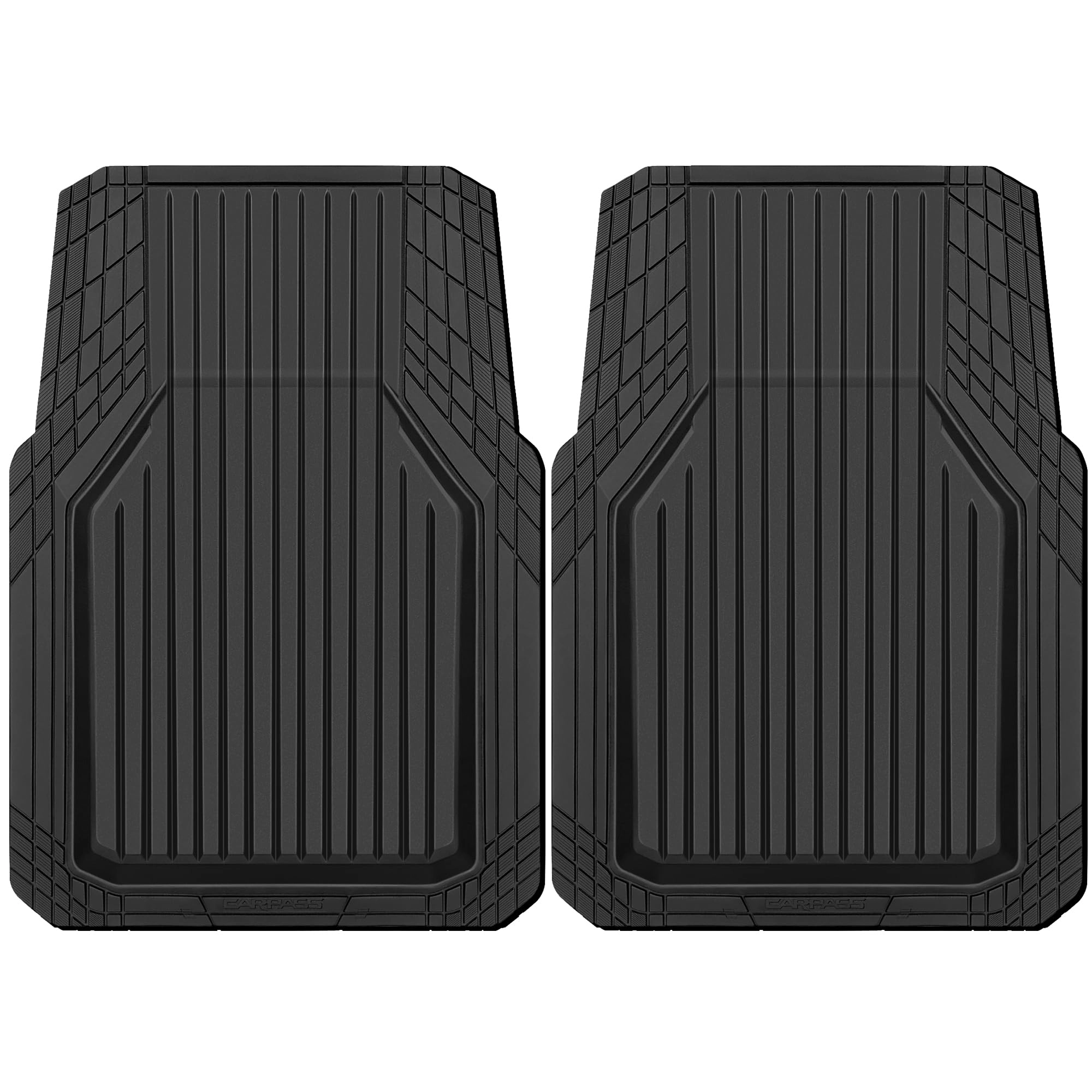Heavy Duty Rubber Floor Mats - Universal Fit 3pcs Black Purple