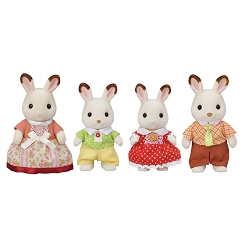 Calico Critters Chocolate Rabbit Family - 3+ Teri Frasier Freya Coco 4 pieces