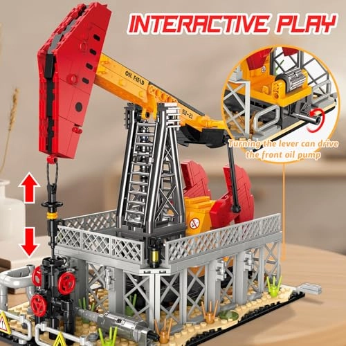 Oil Pumping Machine Building Set - 666 pcs for ages 3+