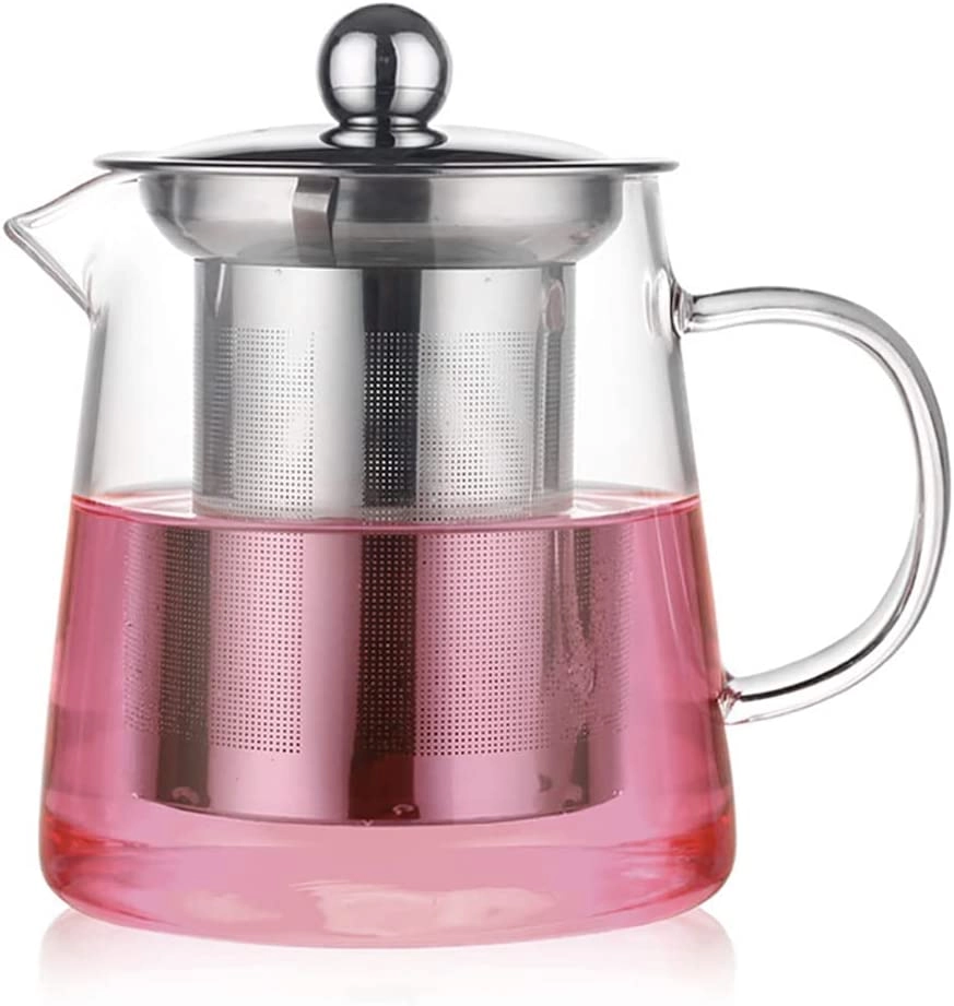 UAEJJ Glass Teapot - High borosilicate glass + 304 stainless steel filter 950ml