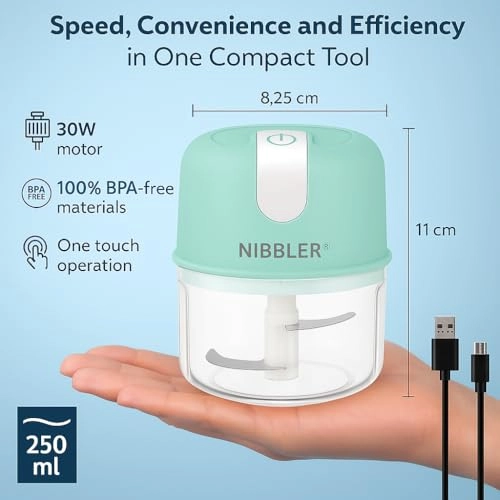 Mini Electric Chopper - 250ml Rechargeable Cordless