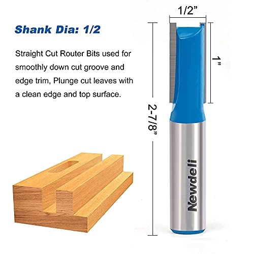 Straight Cut Router Bits - 1/4" 3/8" 1/2" 1/2" 3pcs