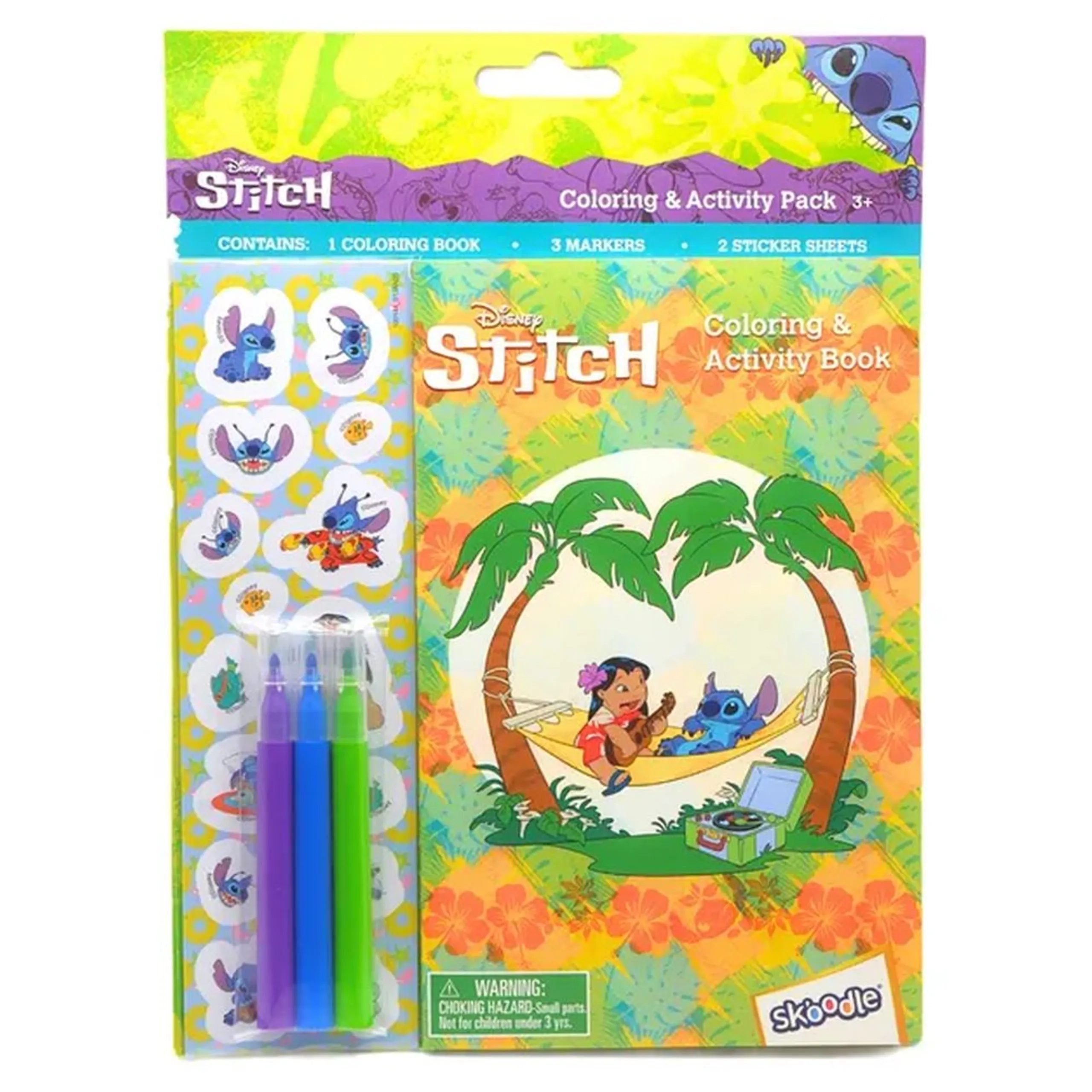 Stitch Coloring & Activity Set - 6 Pcs 3 Vibrant Markers