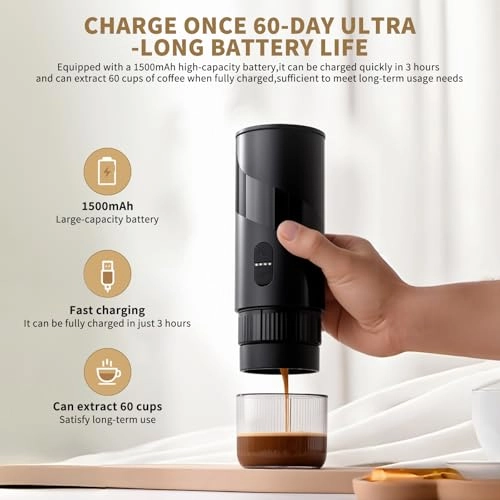 Portable Coffee Machine - 100 Milliliters Grounds&Capsules