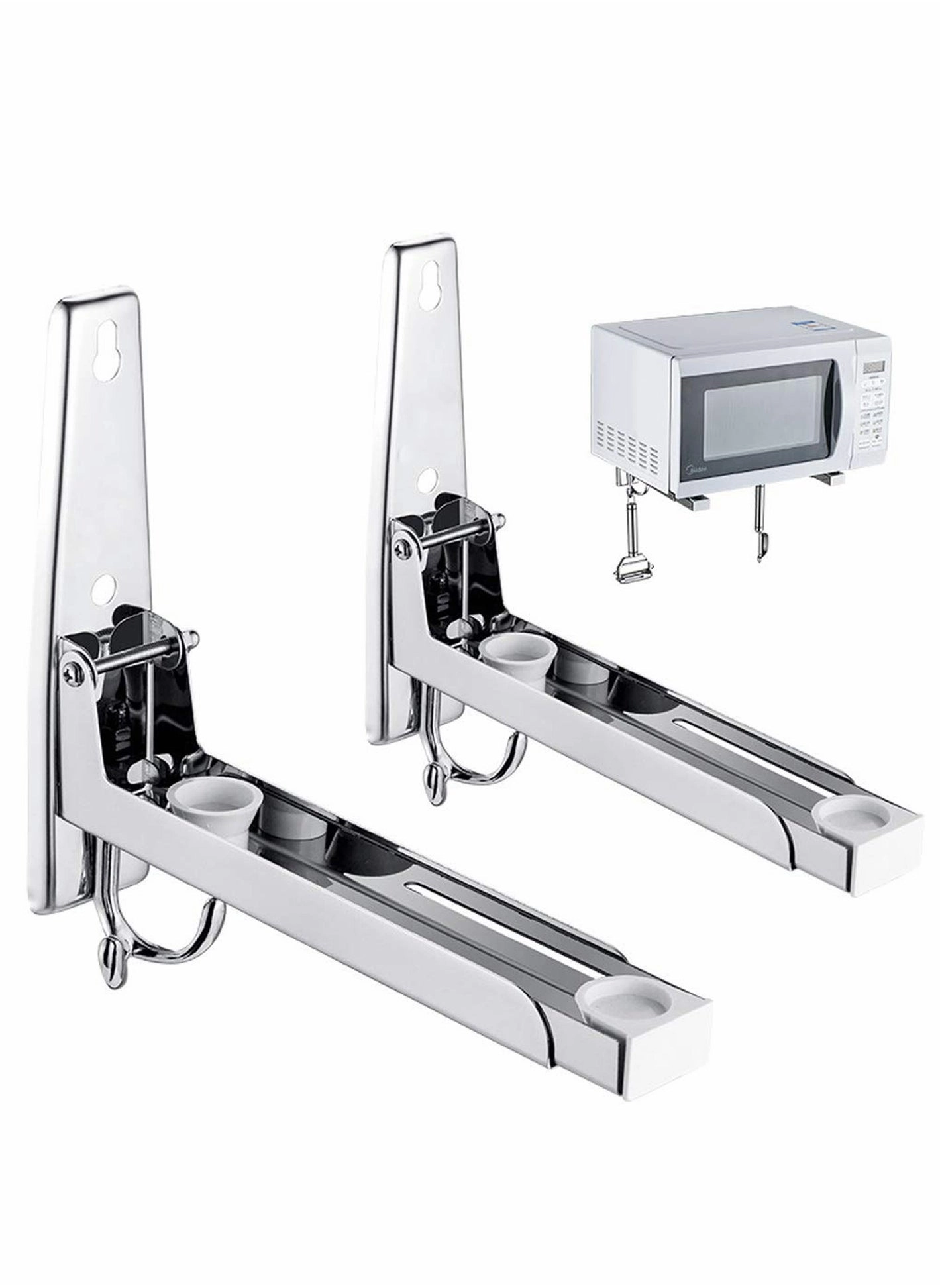 SYOSI Microwave Shelf - 304 Stainless Steel 220mm-400mm 77lbs/35kg