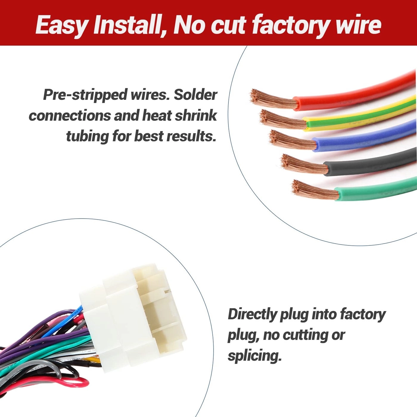 Speaker Wiring Harness - Honda Acura Compatible 4 PCS