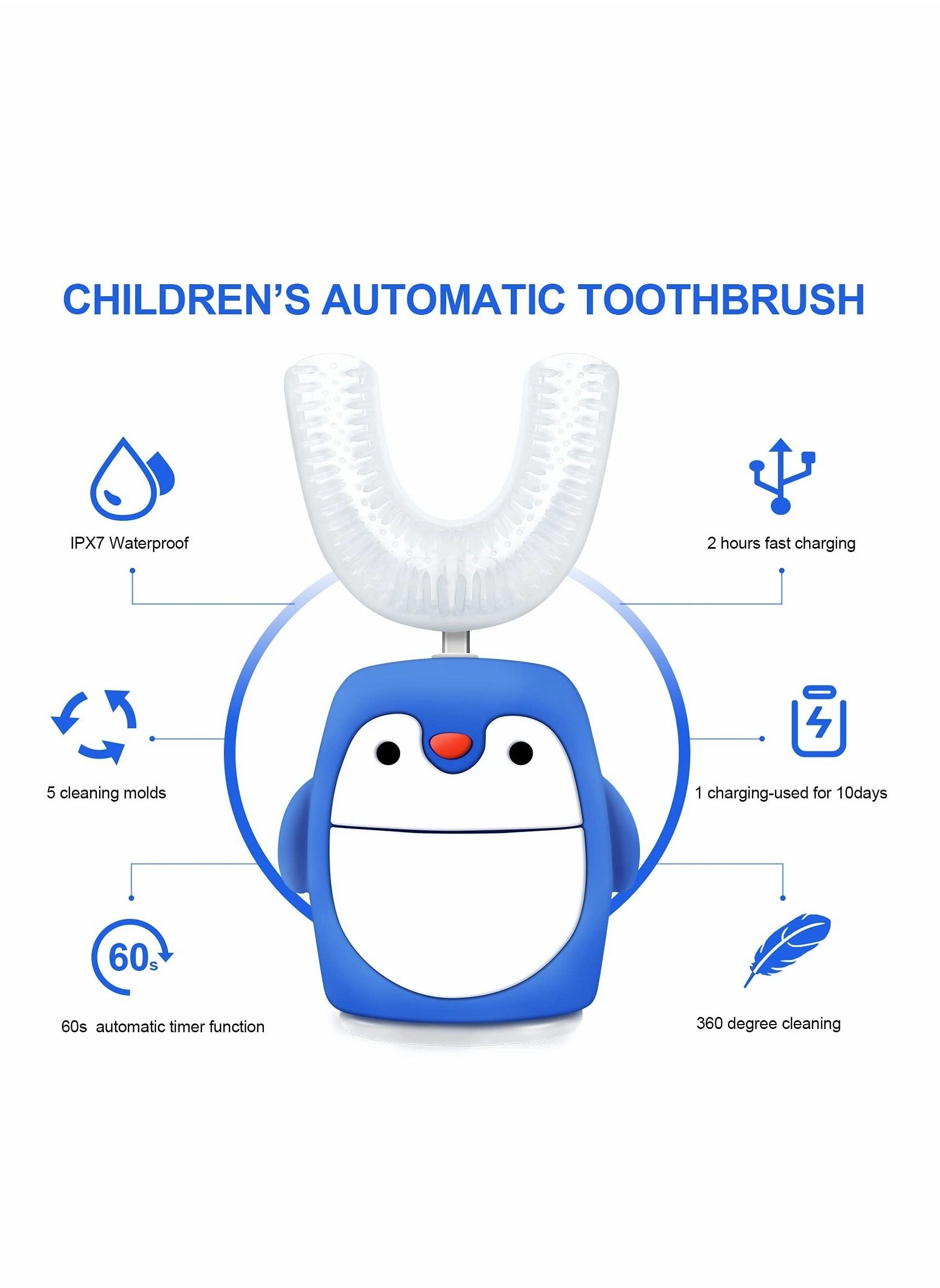 U Shaped Electric Toothbrush - Automatic 5 Modes IPX7