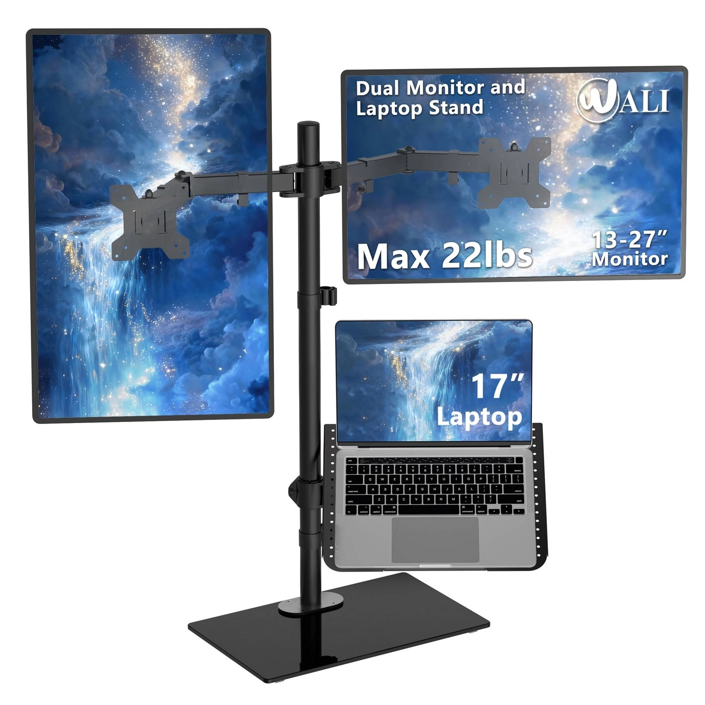 Dual LCD Monitor Desk Mount Stand - Two 27"
