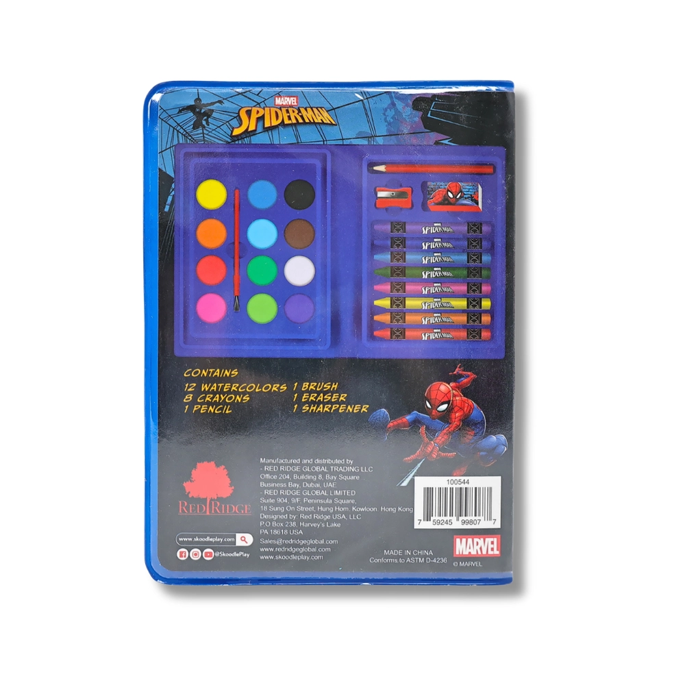 Spider-man Art Set - 24pcs watercolors crayons markers stickers