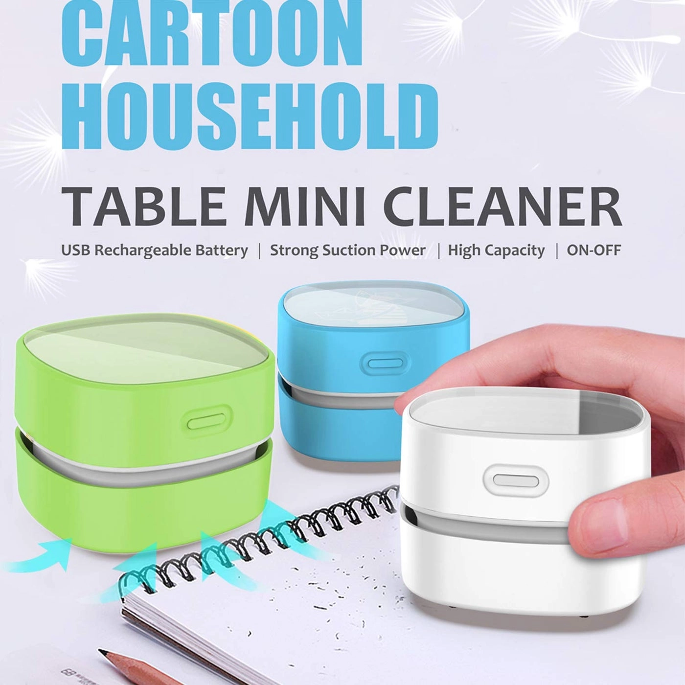 Desktop Vacuum Cleaner - Cordless 360º Rotatable 400 mins