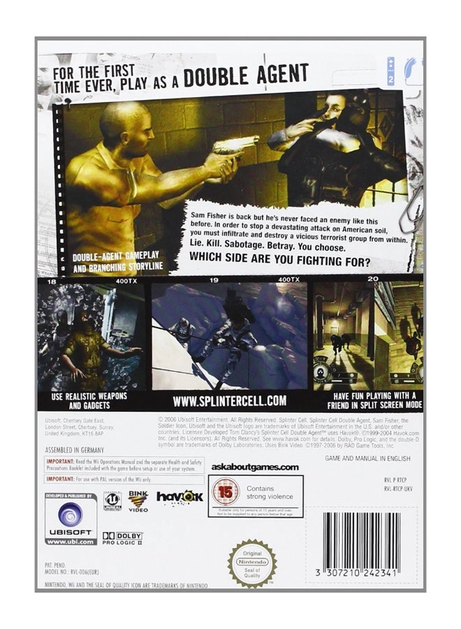 Tom Clancy's Splinter Cell: Double Agent | Nintendo Wii