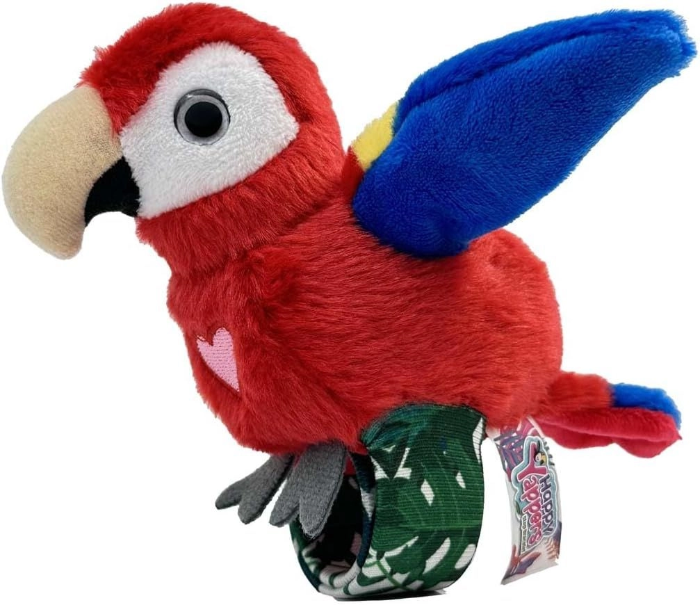 Happy Yappers Slap Bracelet Plush Toy Red Parrot - 18 months+