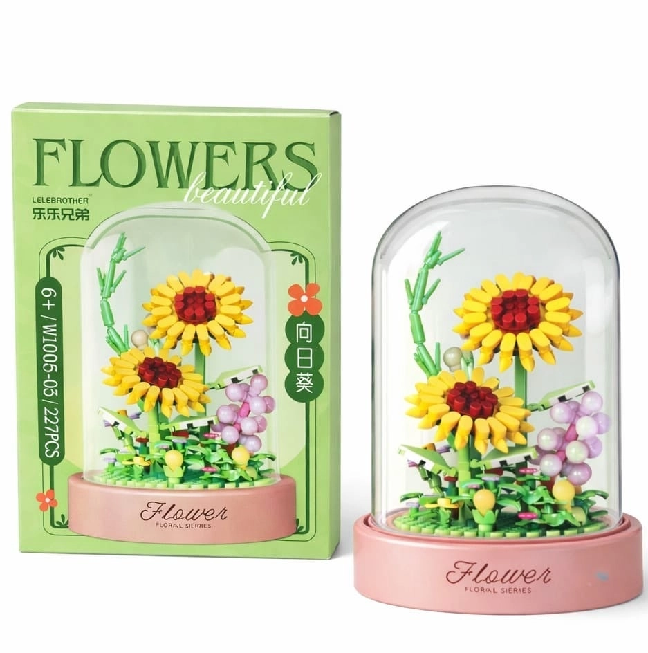 LELE BROTHER Sunflower Building Block Flower Dome Set - 227 pcs