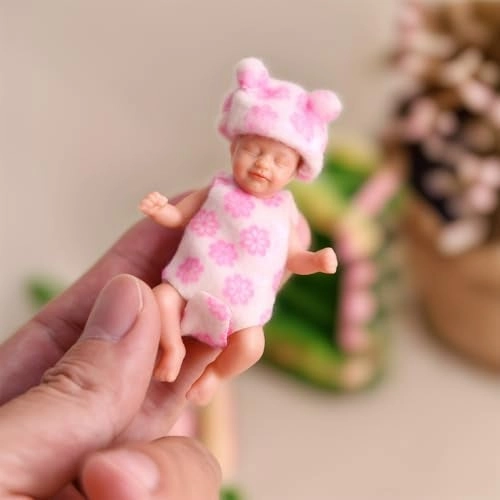 Mini Silicone Baby Doll - 3 Inch Reborn Ages 3+ Playset